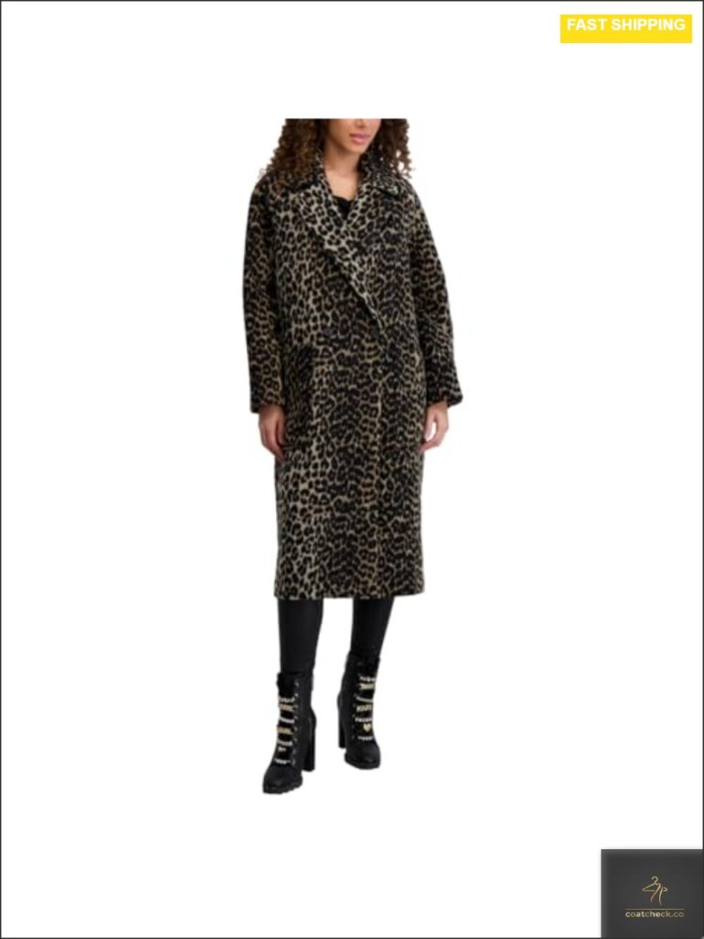 Patterned Wool Double Breasted Patch Pocket Coat